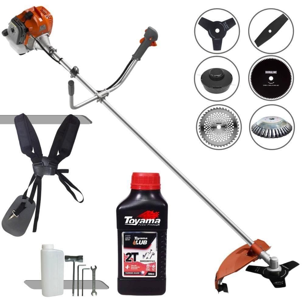 Roçadeira Robusta Tekna + 6 Opções De Cortes + óleo Toyama