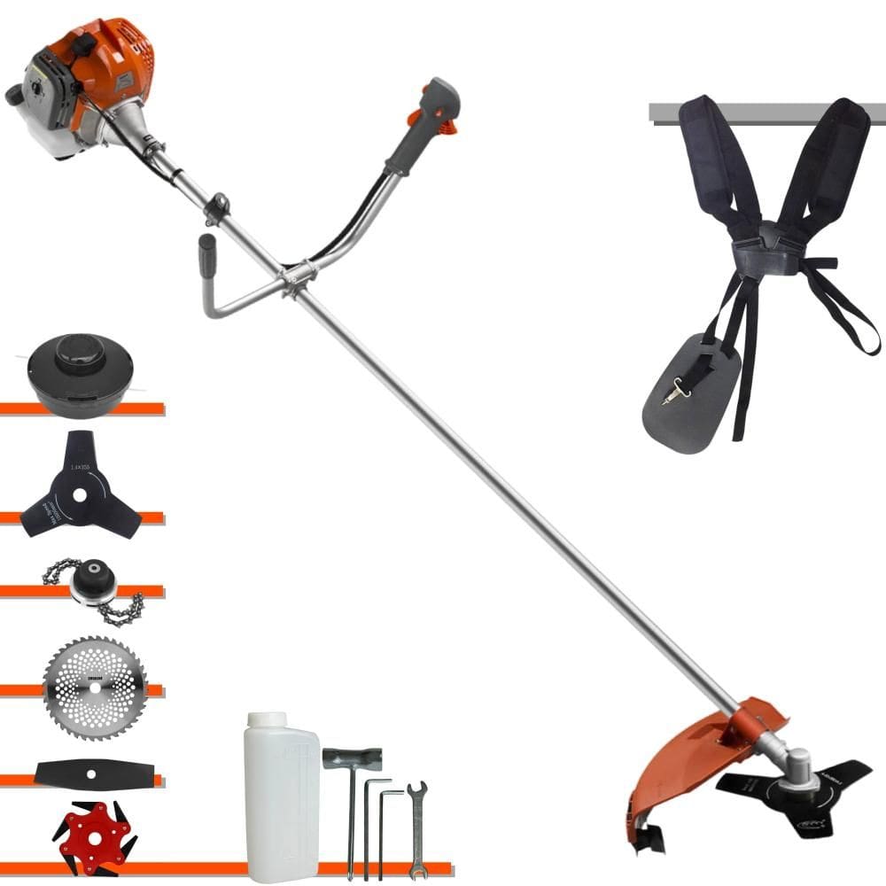 Máquina de Corta Grama Tekna RL520ACNTK À Gasolina 52cc 2HP 9.000rpm Multifunções Profissional Completa Com Carretel de Nylon + 5 Lâminas de Corte