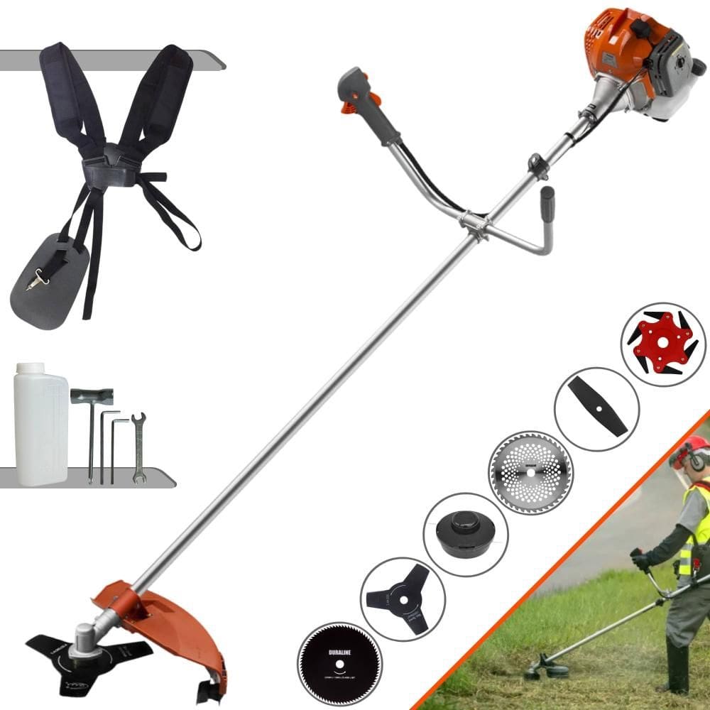 Máquina de Corta Grama Tekna RL520ACNTK À Gasolina 52cc 2HP 9.000rpm Multifunções Profissional Completa Com Carretel de Nylon + 5 Lâminas de Corte