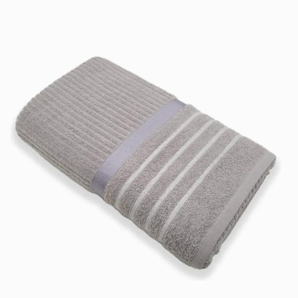 Toalha Banhao Nancy 75Cm X 150Cm Cinza Corttex