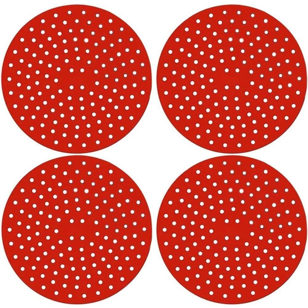 2X Almofada Silicone Para Fogão De Indução Kit 4 Peça Vermel