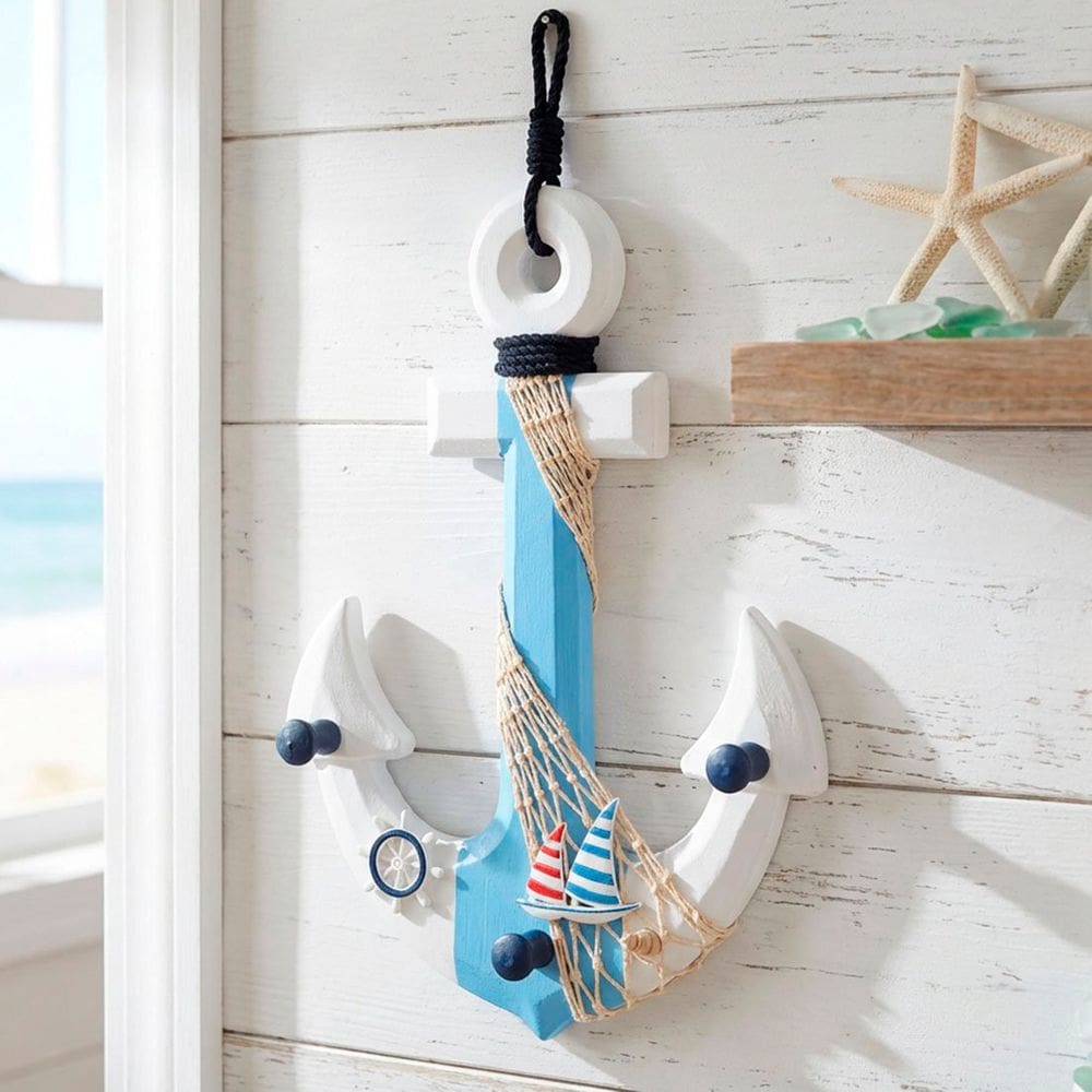 Âncora Marítima Náutica Decoração Casa De Praia Oceano 35cm