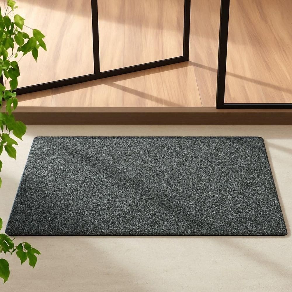 Tapete Capacho Antiderrapante Titanium 45cm X 75cm Chumbo Mescla