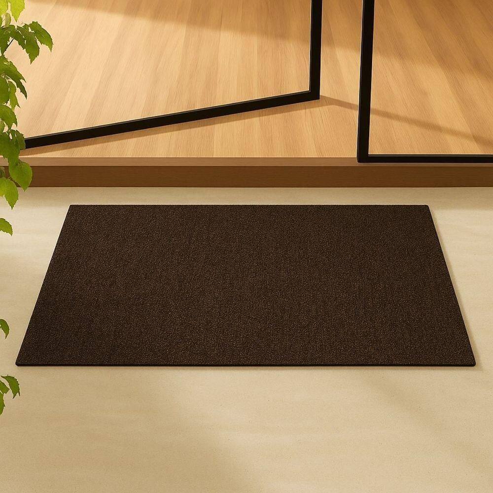 Tapete Capacho Antiderrapante Titanium 45cm X 75cm Marrom Mescla