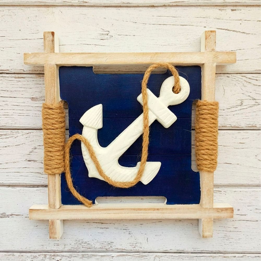 Quadro Decorativo Casa Praia Âncora Náutico Marinheiro 27cm