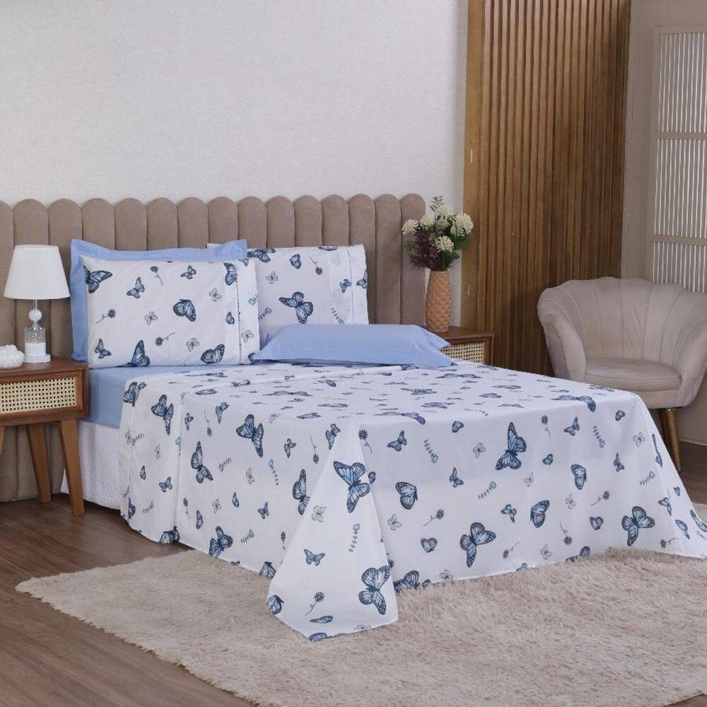 MP - Jogo Cama King 4P Lenc ol   Fronha Esmer