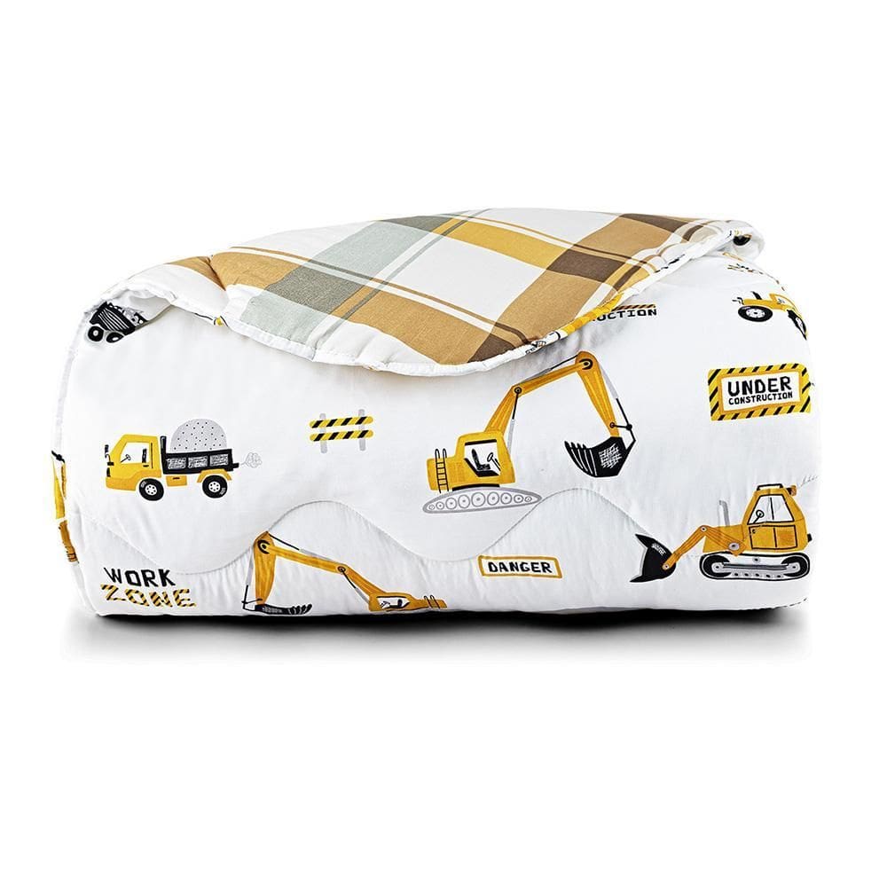Edredom Lutti Infantil Dupla Face 200 Fios Trator Caminhão