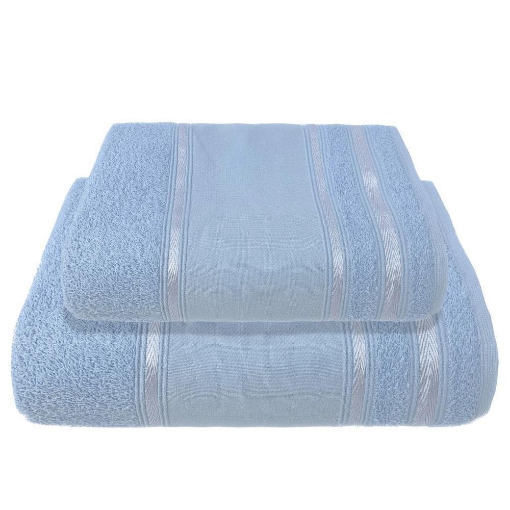 Kit 1 Toalha De Banho + 1 Toalha De Rosto Para Pintura Azul