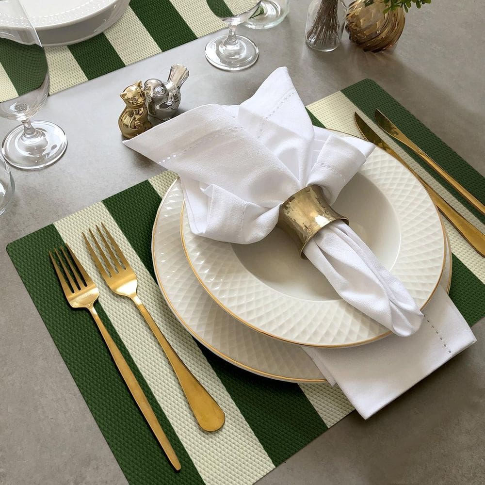 4 Jogo Americano Navy Alto Padrão Impermeável Pvc Bg Vd