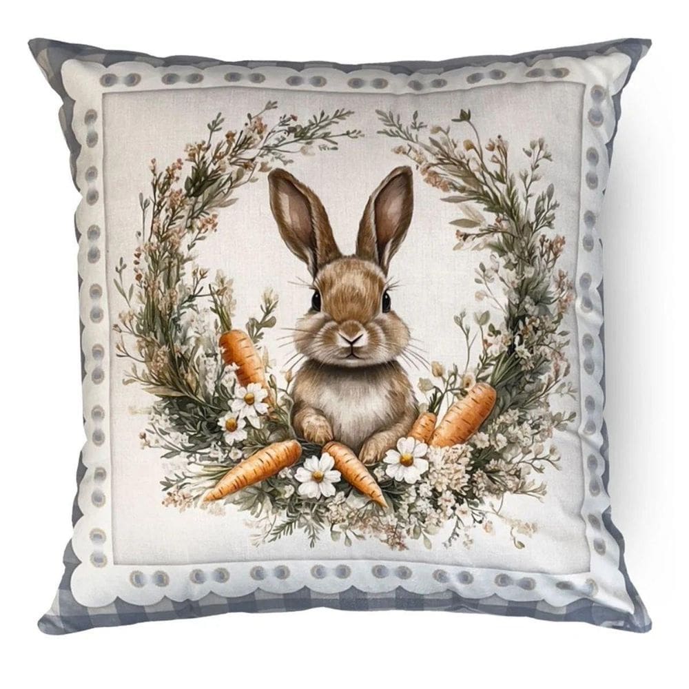 Almofada De Páscoa Florescendo Momentos Lady Coelha 43X43Cm