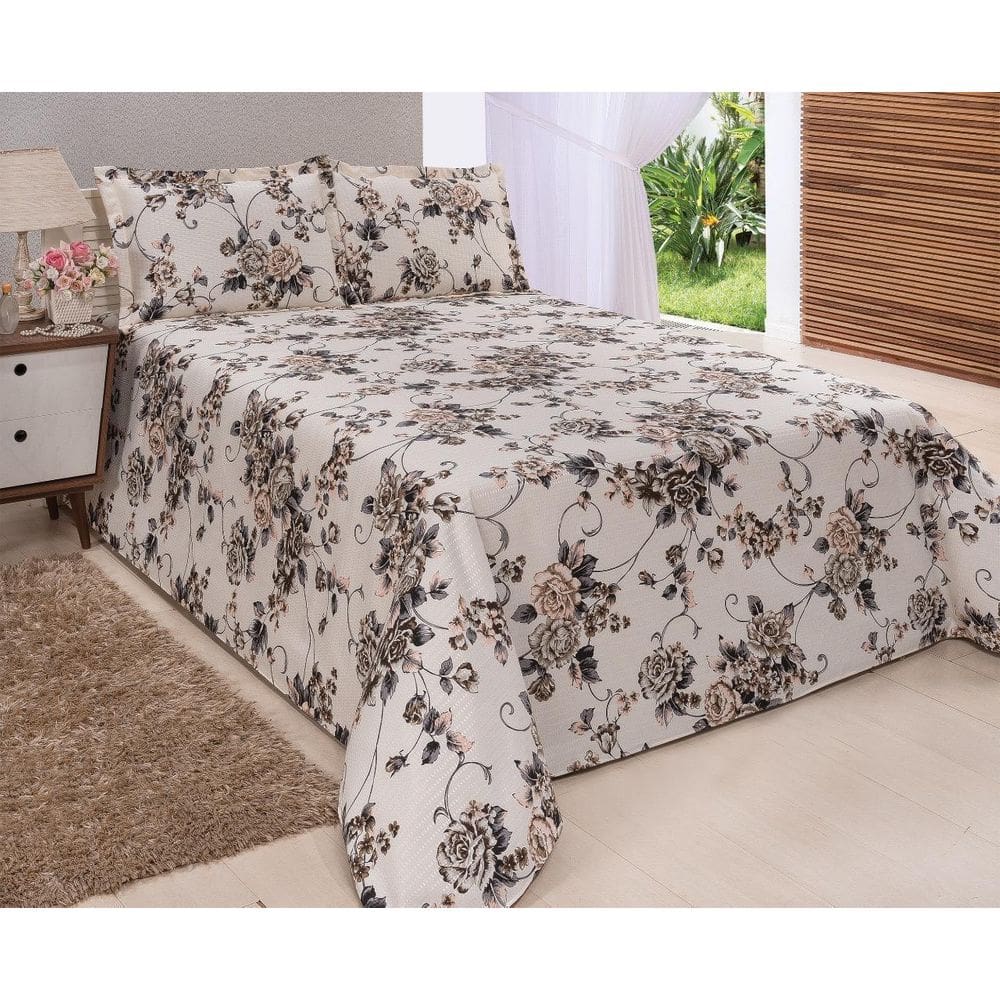 Cobre Leito Colcha Piquet Floral Solteiro Hotel Pousada