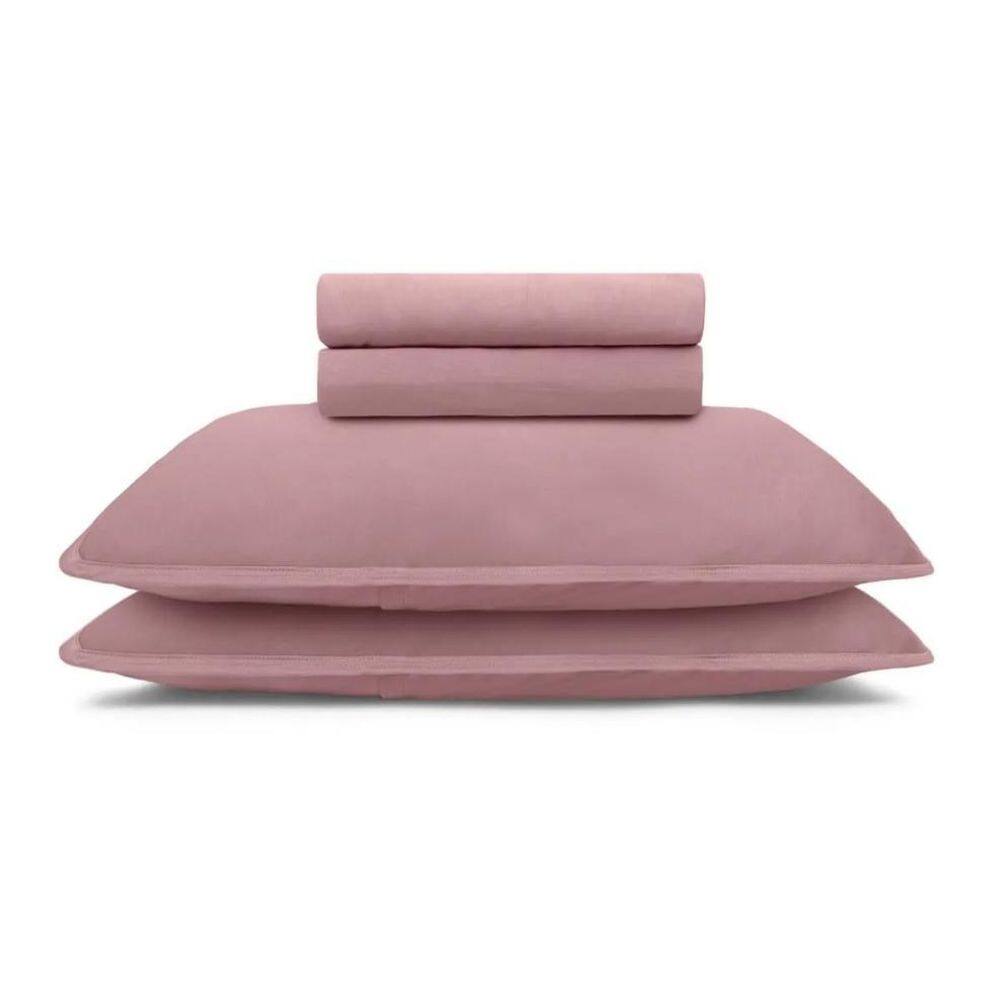 Jogo De Cama Casal Malha 100% Bambu Natural Buettner 4Pçs