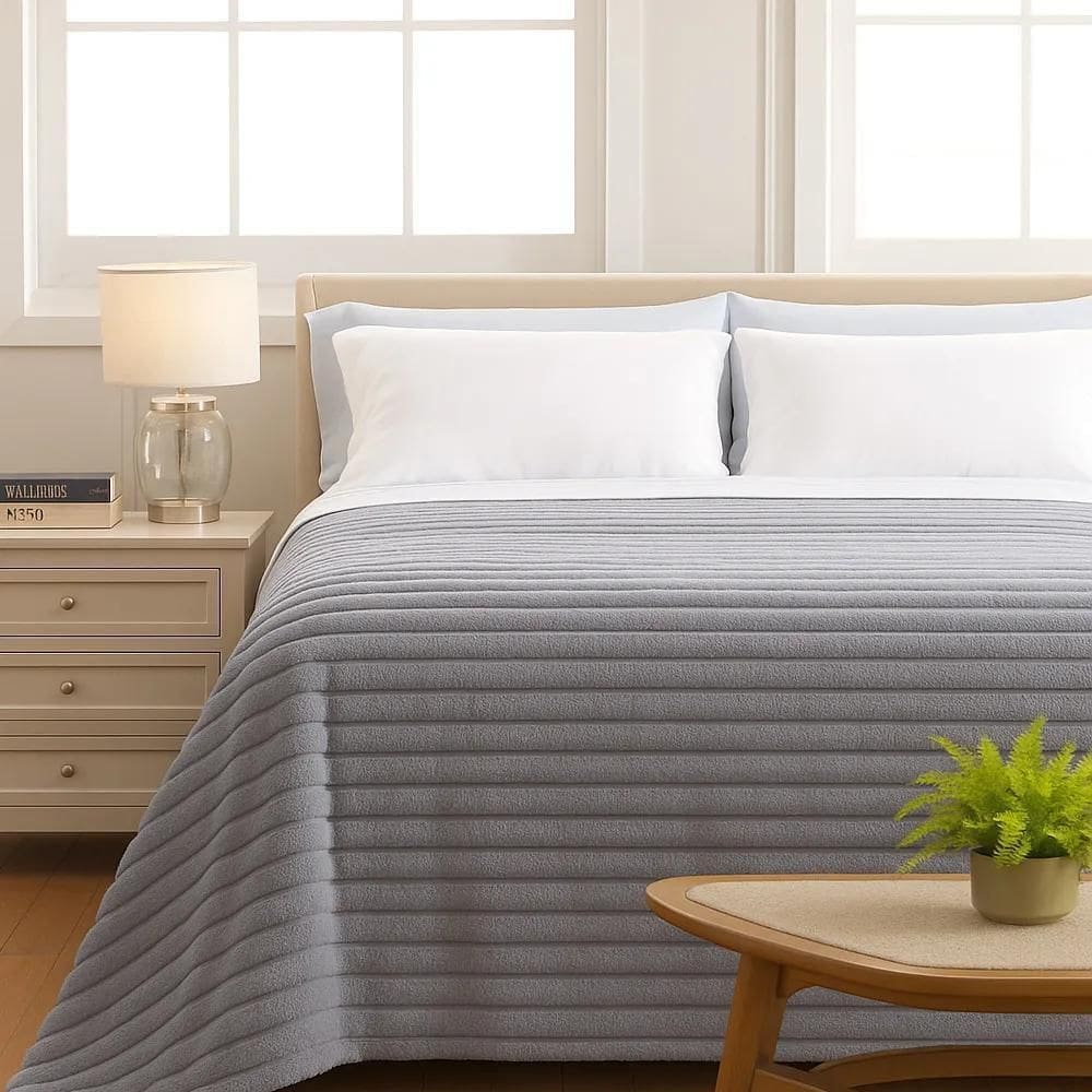 Cobertor / Manta Casal Quebec - Andreza Cinza