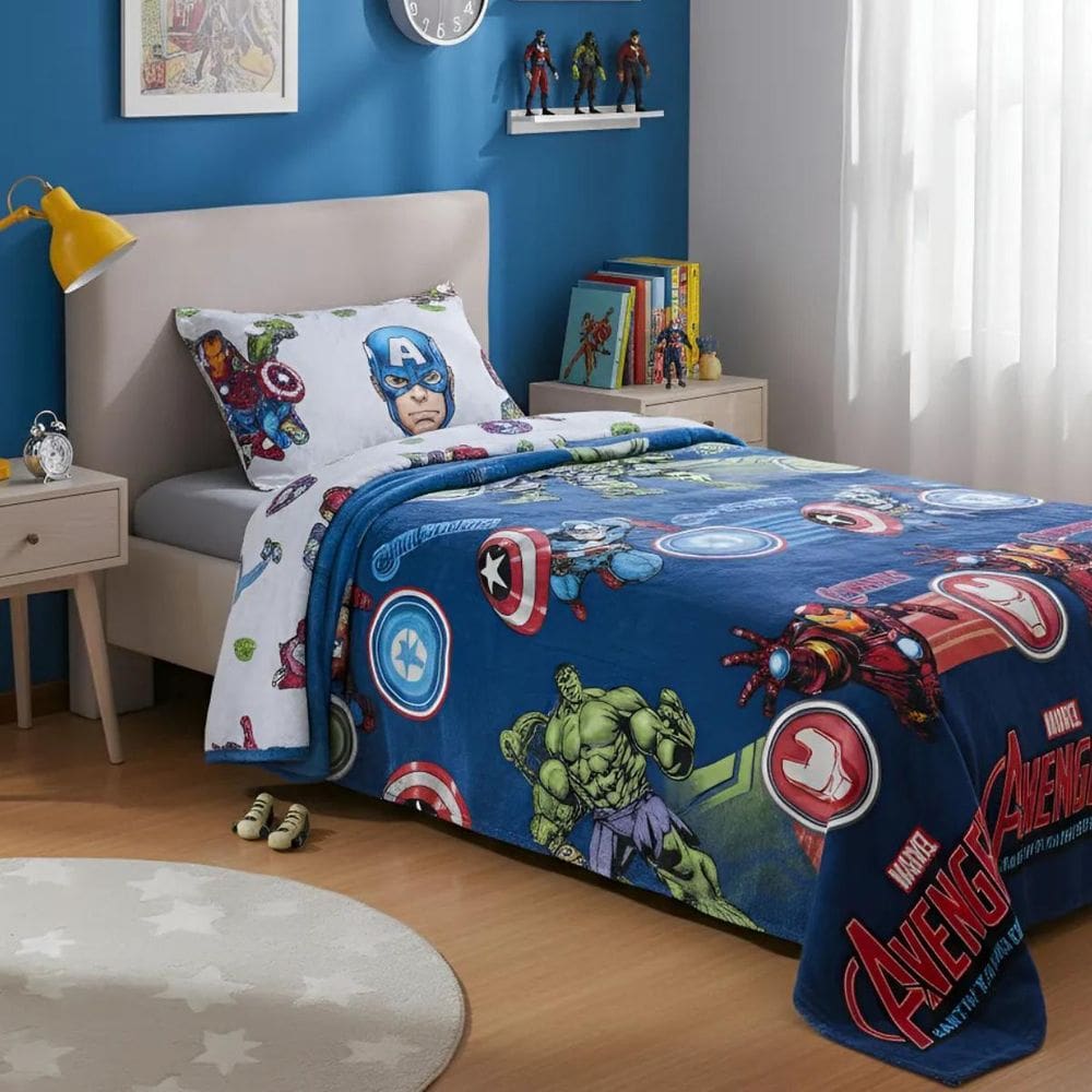 Coberta Solteiro Manta Marvel Super Fofinha E Grossa