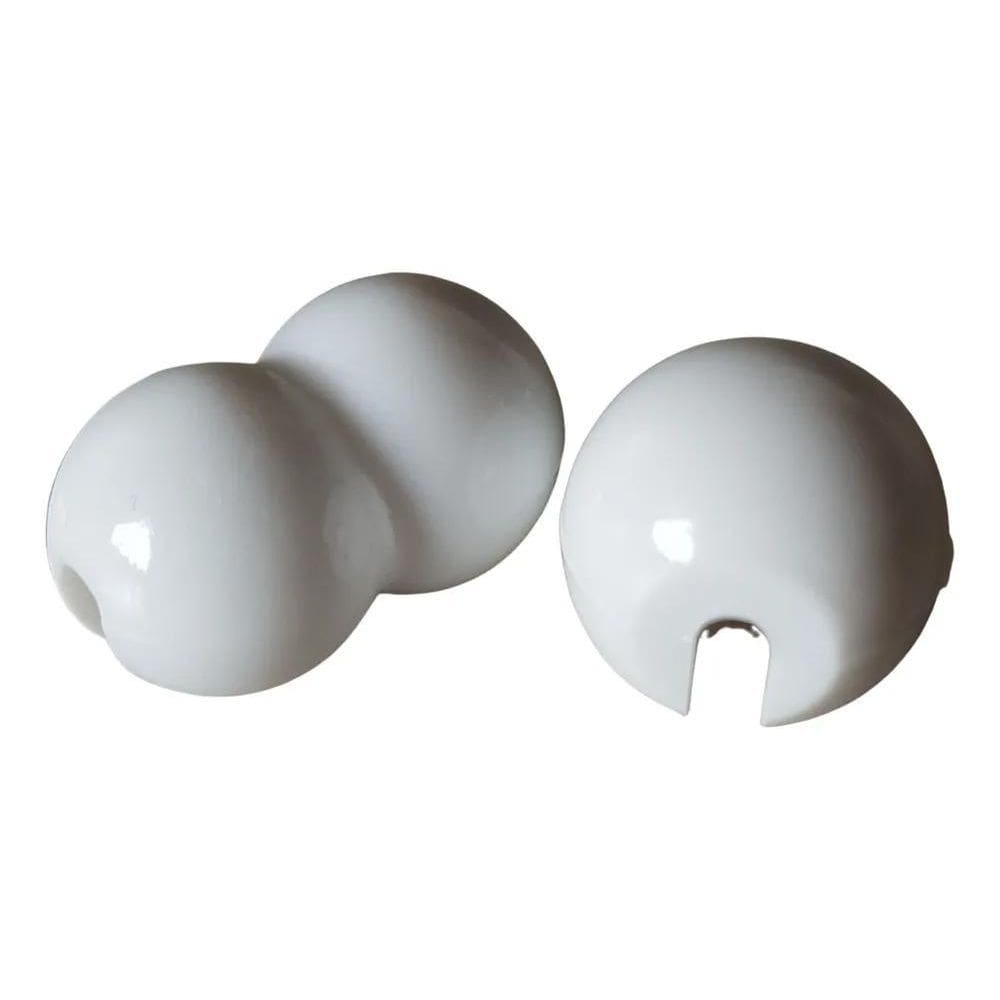 2X Kit/Peças Limitador E Emenda Para Cortina Rolo Cor Branco