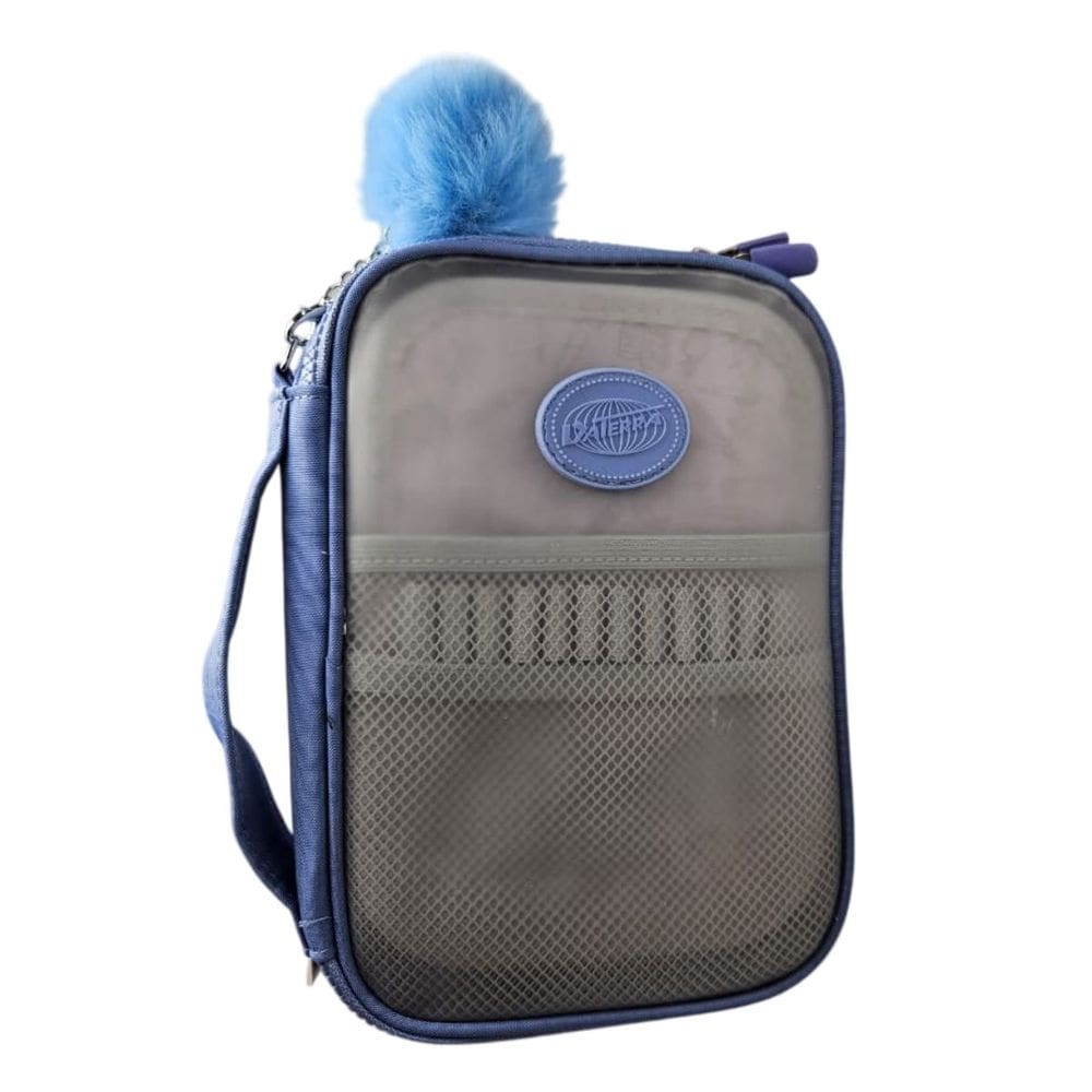 Estojo Escolar Box Grande Organizador Pompom Volta as Aulas Colorido Lápis Caneta Material Divisória