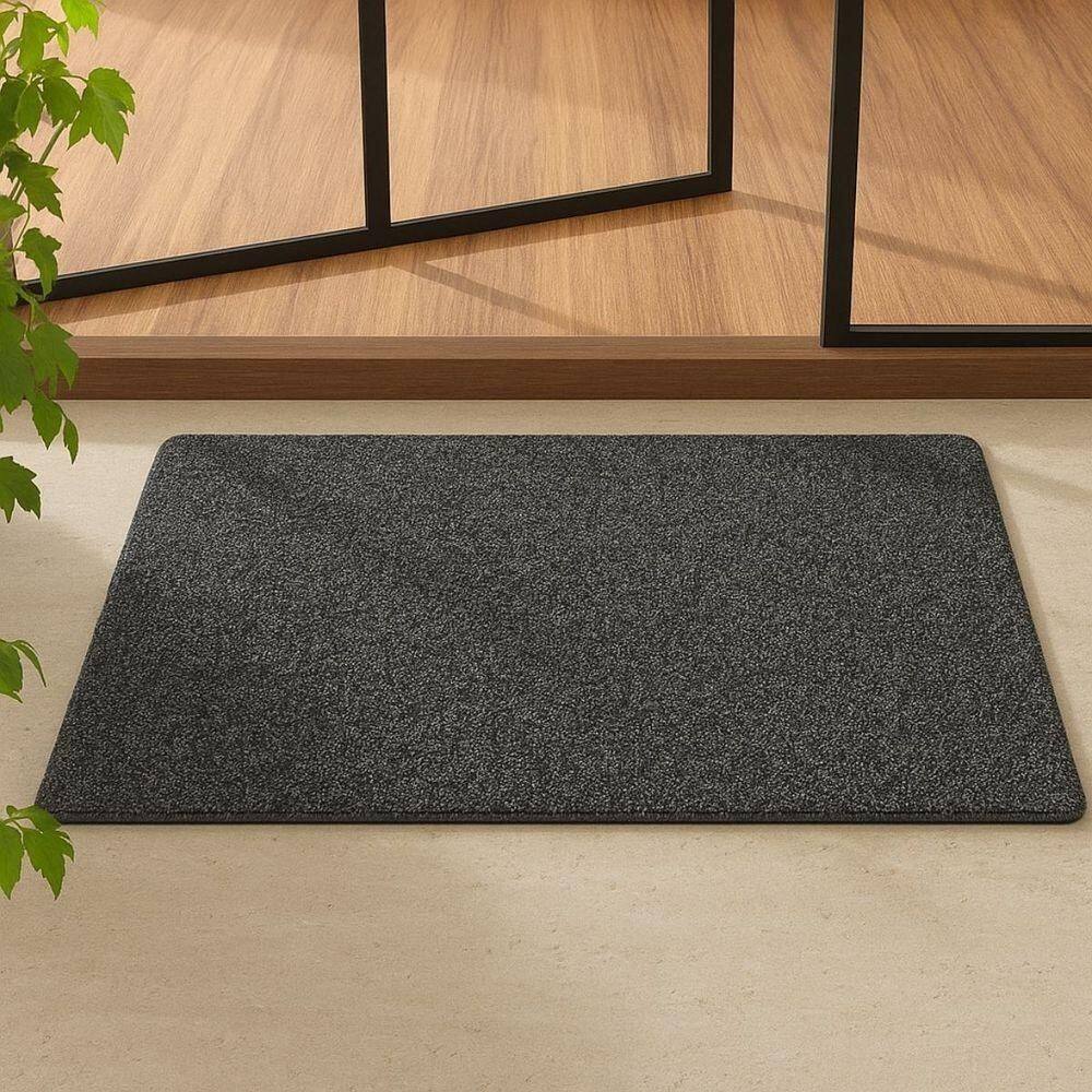 Tapete Capacho Antiderrapante Titanium 45cm X 75cm Cinza Mescla