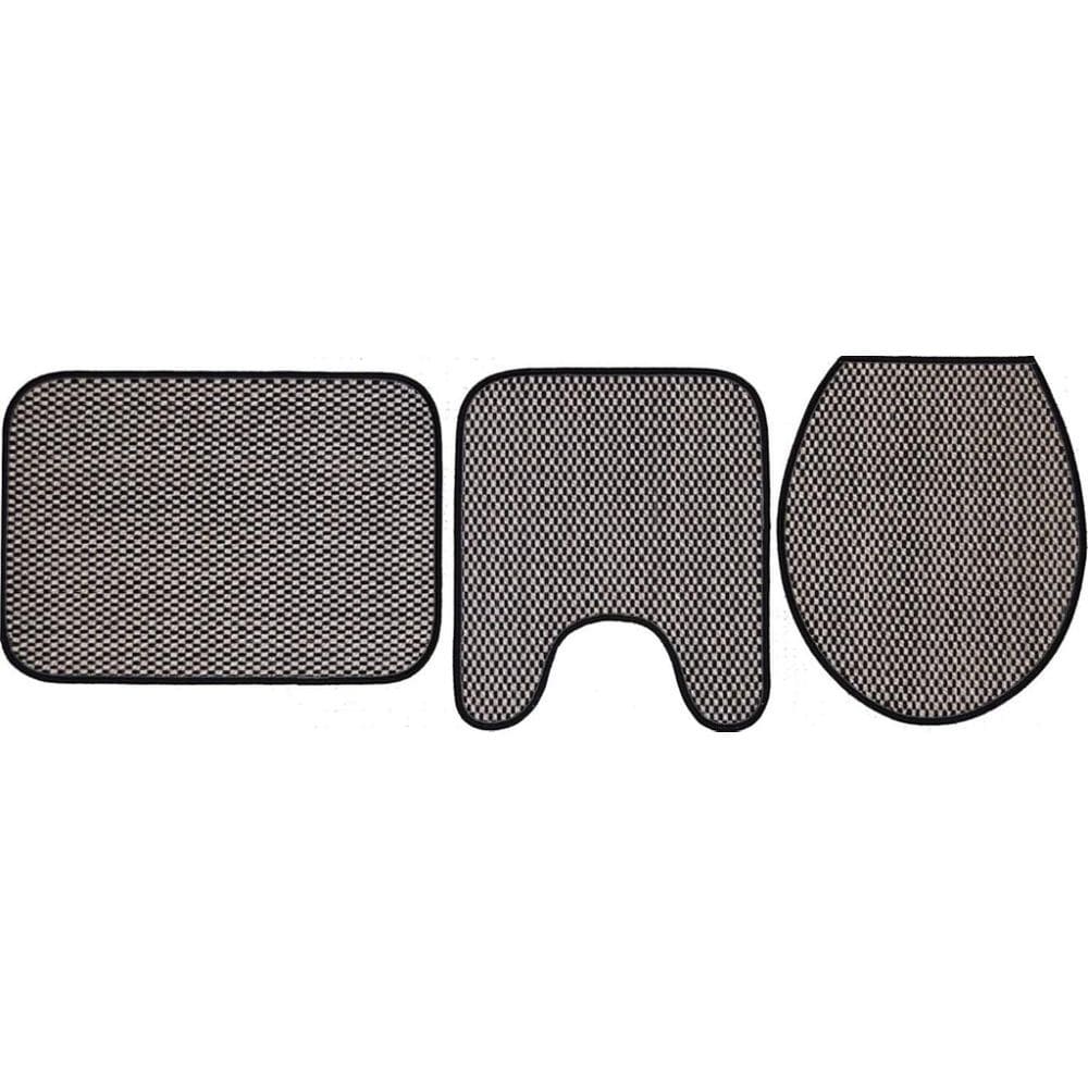 Jogo De Banheiro Artesanal Look Flor De Liz B Com 3 Pecas