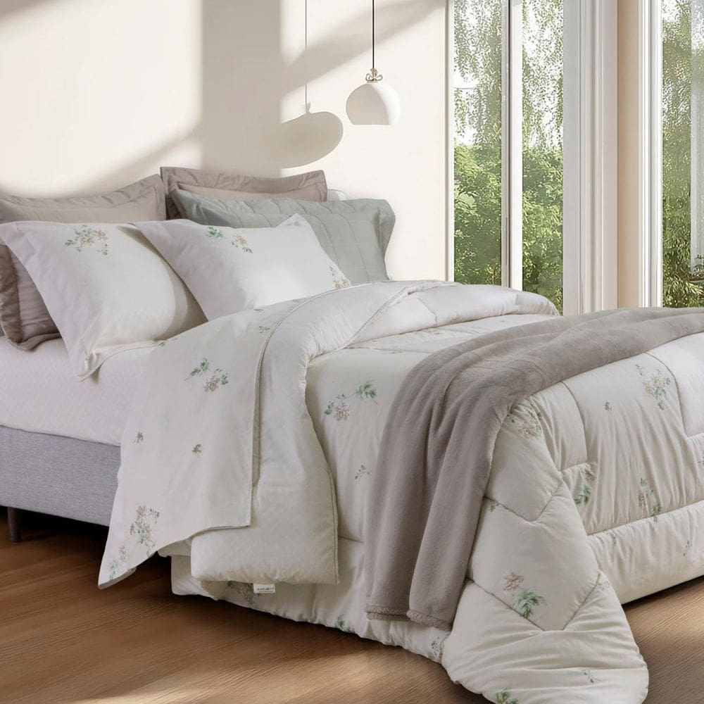 Cobreleito Casal 200 Fios Kacyumara Vida Bela 03 Pças Erdene