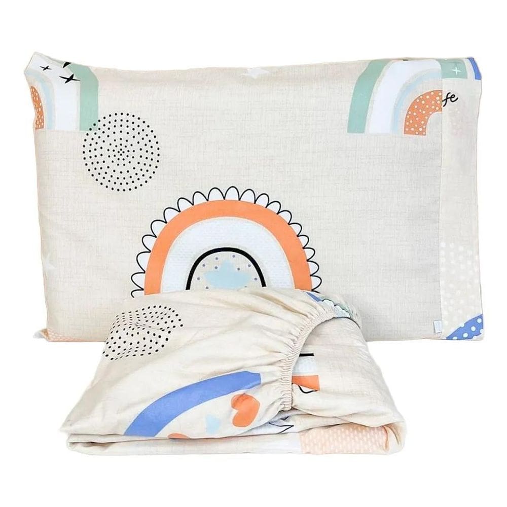 2X Lençol Bebê Berço Americano Com Elástico E Fronha Estampa