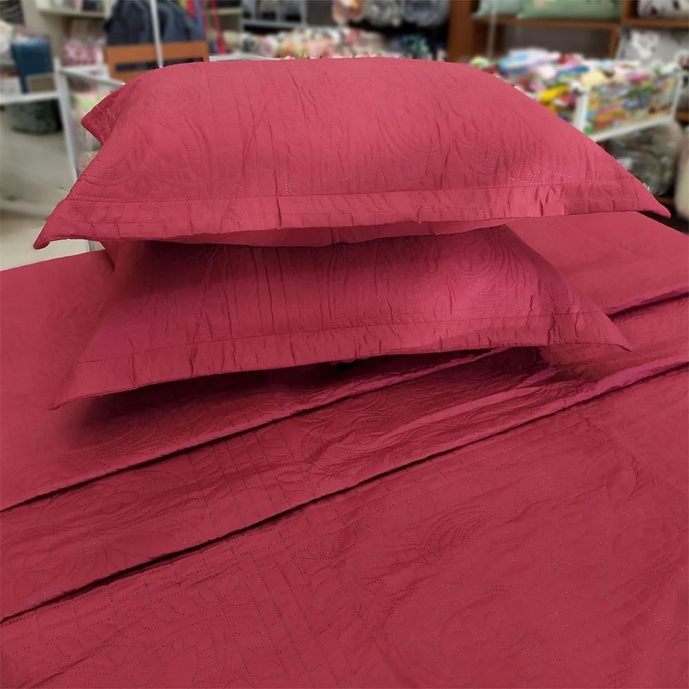 Kit Colcha / Cobre Leito Casal Ultrasonic - Sultan Malbec