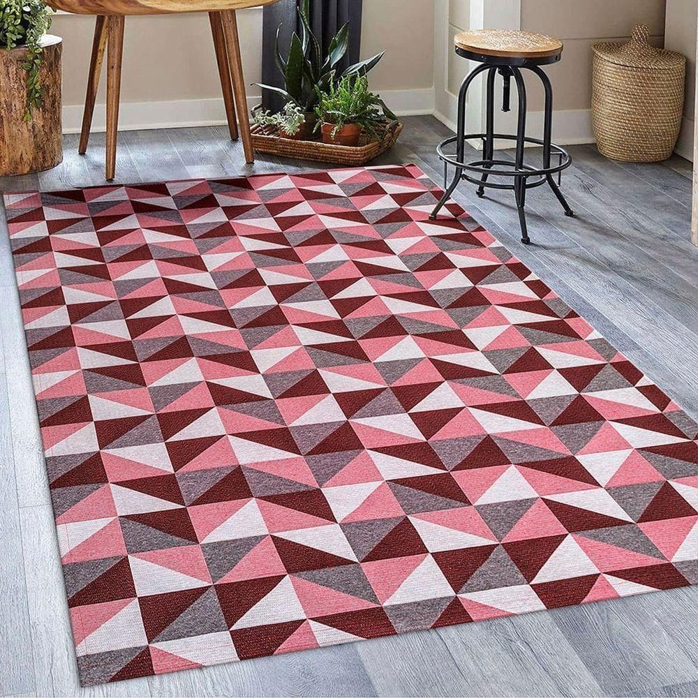Tapete Em Tecido Jacquard Com Látex 1,35 M X 2,00 M 75% Algodão, 25% Poliéster - Dallas Vermelho