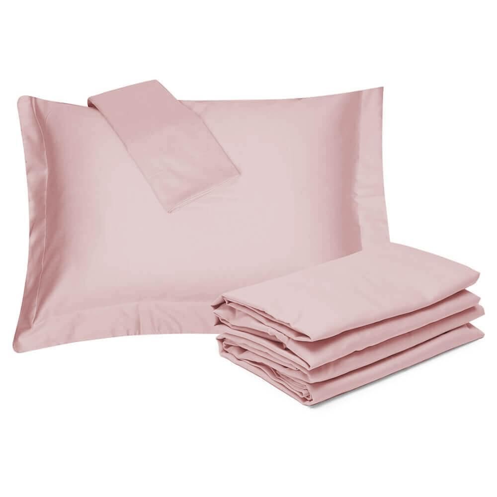 Jogo Cama Solteiro King 300 Fios 100% Algodão Satinée Liso