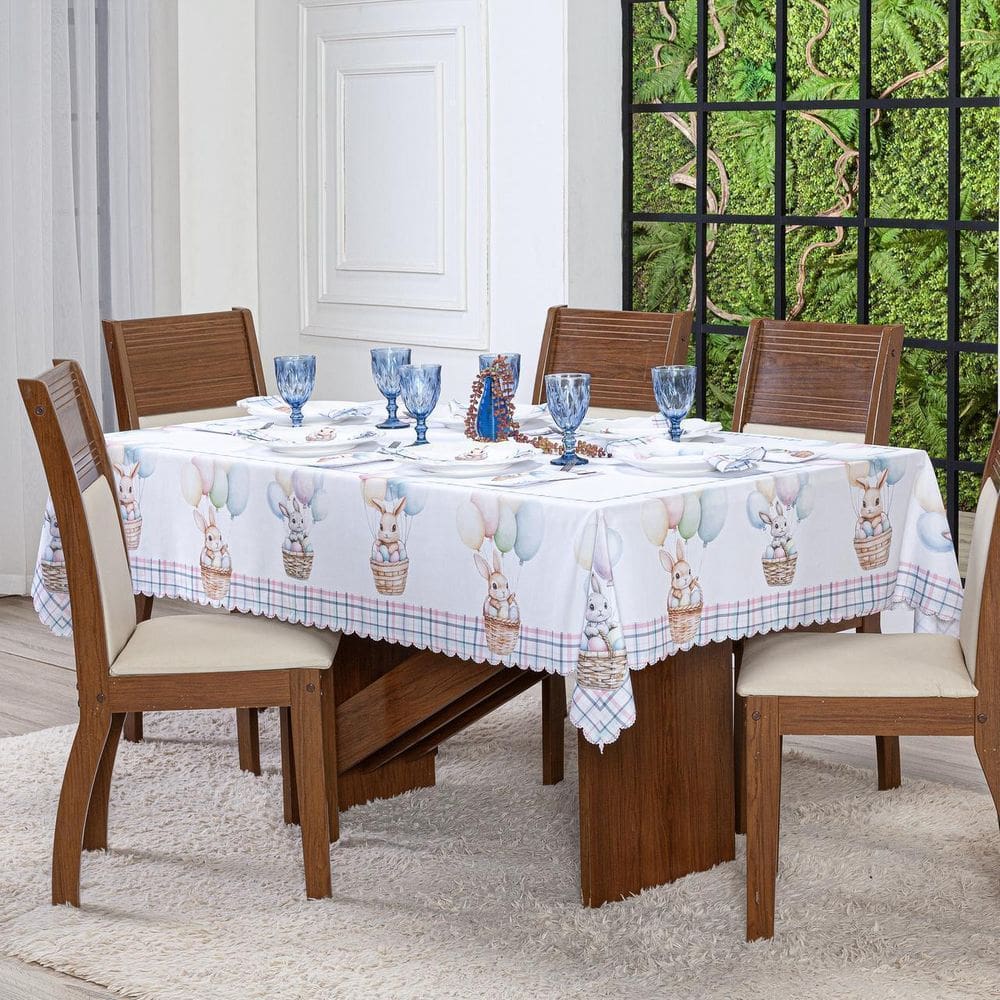 Toalha De Mesa 2,20X1,50 Para 6 Lugares Estampada