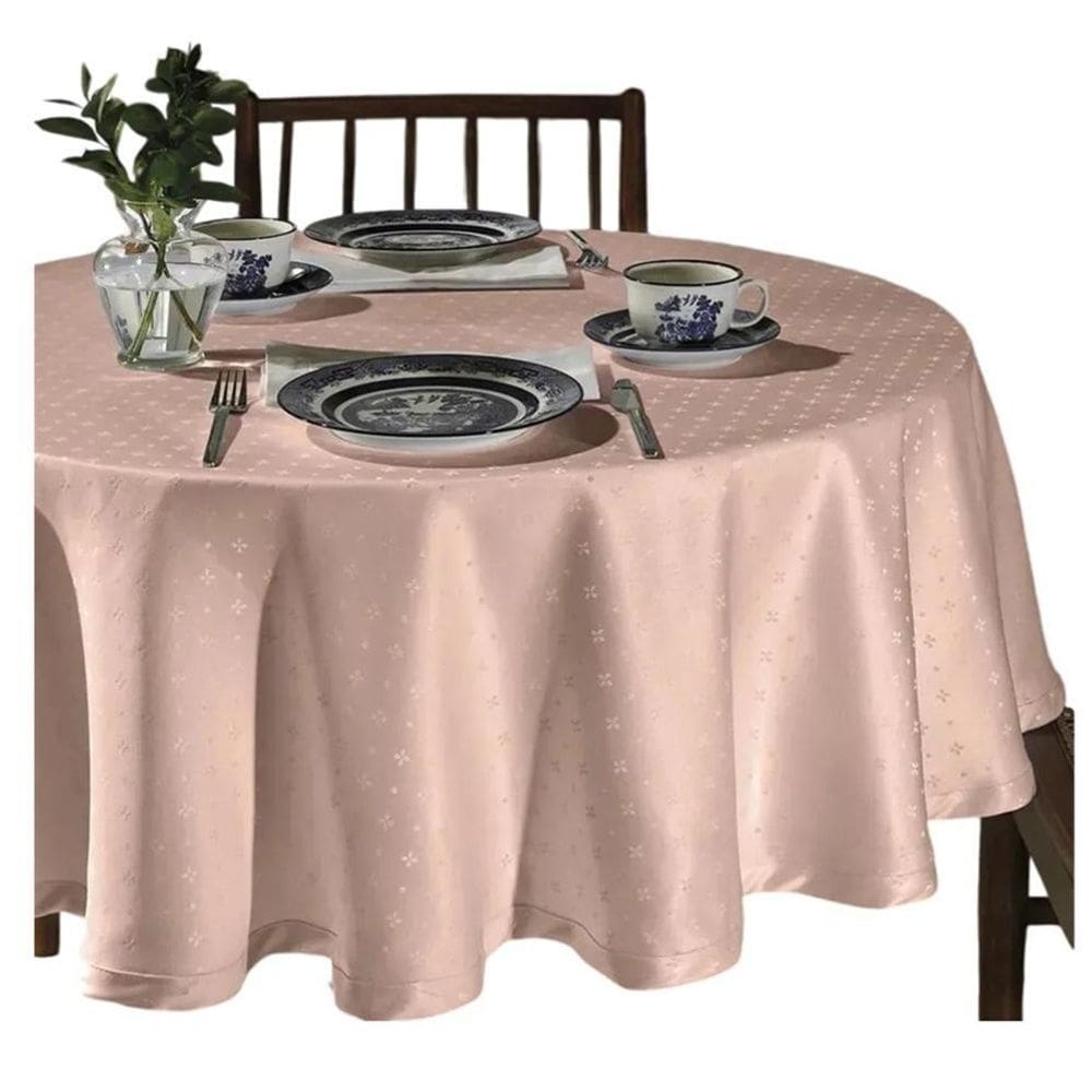 Toalha Mesa Redonda 160Cm Requinte Tj 5796 Rose Dohler