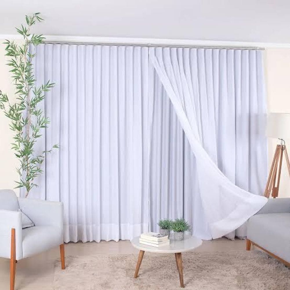 Cortina Gaze Linho Com Forro 6M X 3.00 Altura -Trilho Suíço