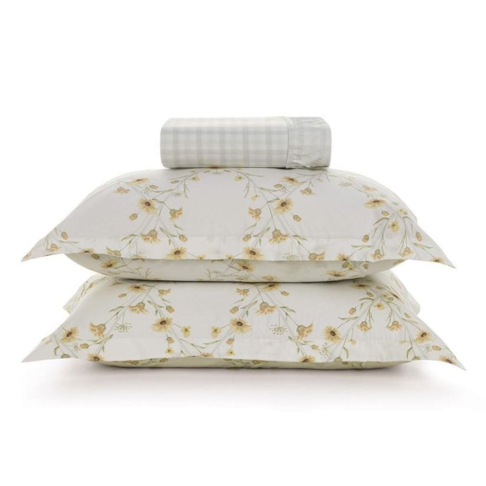 Jogo De Cama Queen 3Pçs Florata 200 Fios Karsten