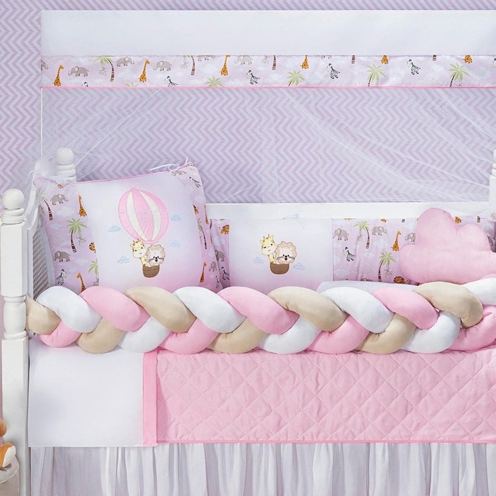 Kit Berço Safari Menino 11 Peças Estampado Bichinhos +