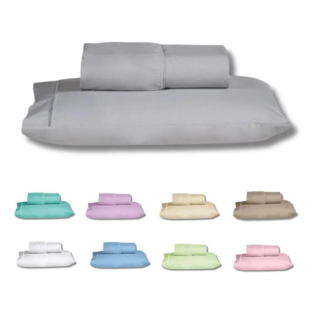 2X Lençol Solteiro Box Com Elástico 2 Peças Algodão 200 Fios