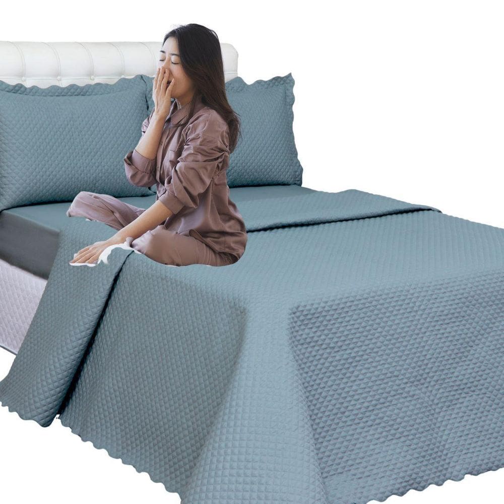 Kit 3 Pçs Cobre Leito Queen Classic Casal Porta Travesseiros