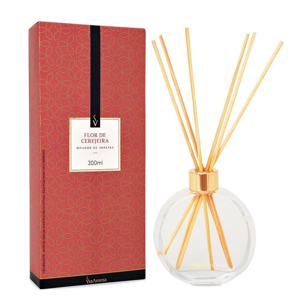 Difusor De Varetas Flor De Cerejeira 200Ml Via Aroma