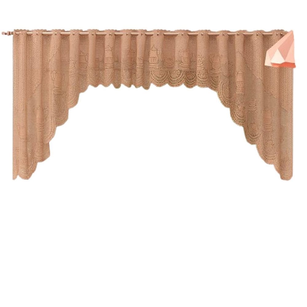 Cortina Bando Renda Cascata Cozinha Bule 3,15X1,00