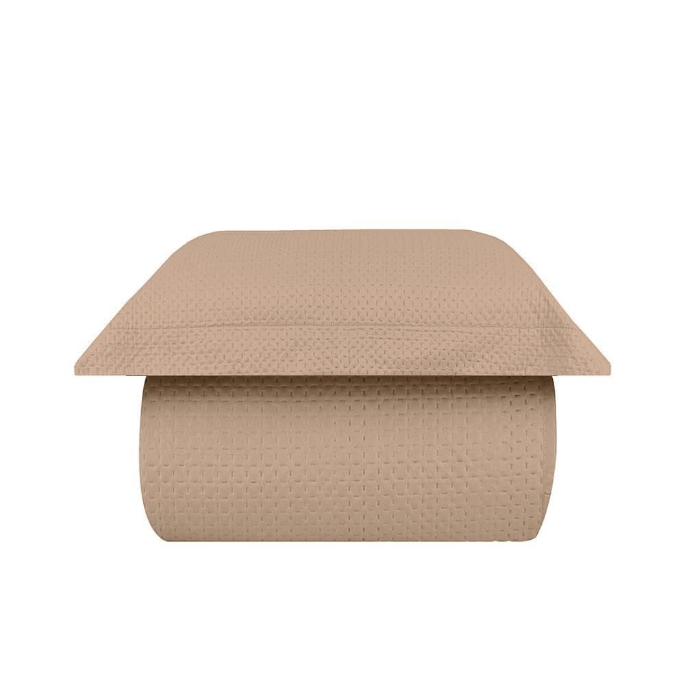 Kit Colcha / Cobre Leito Solteiro Slick Square Sultan Caqui