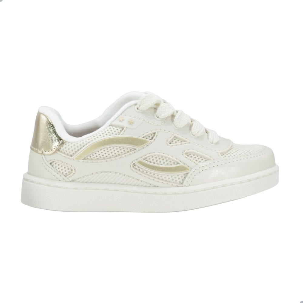 Tênis Infantil Casual Molekinha 2574.120 Branco Off/Dourado