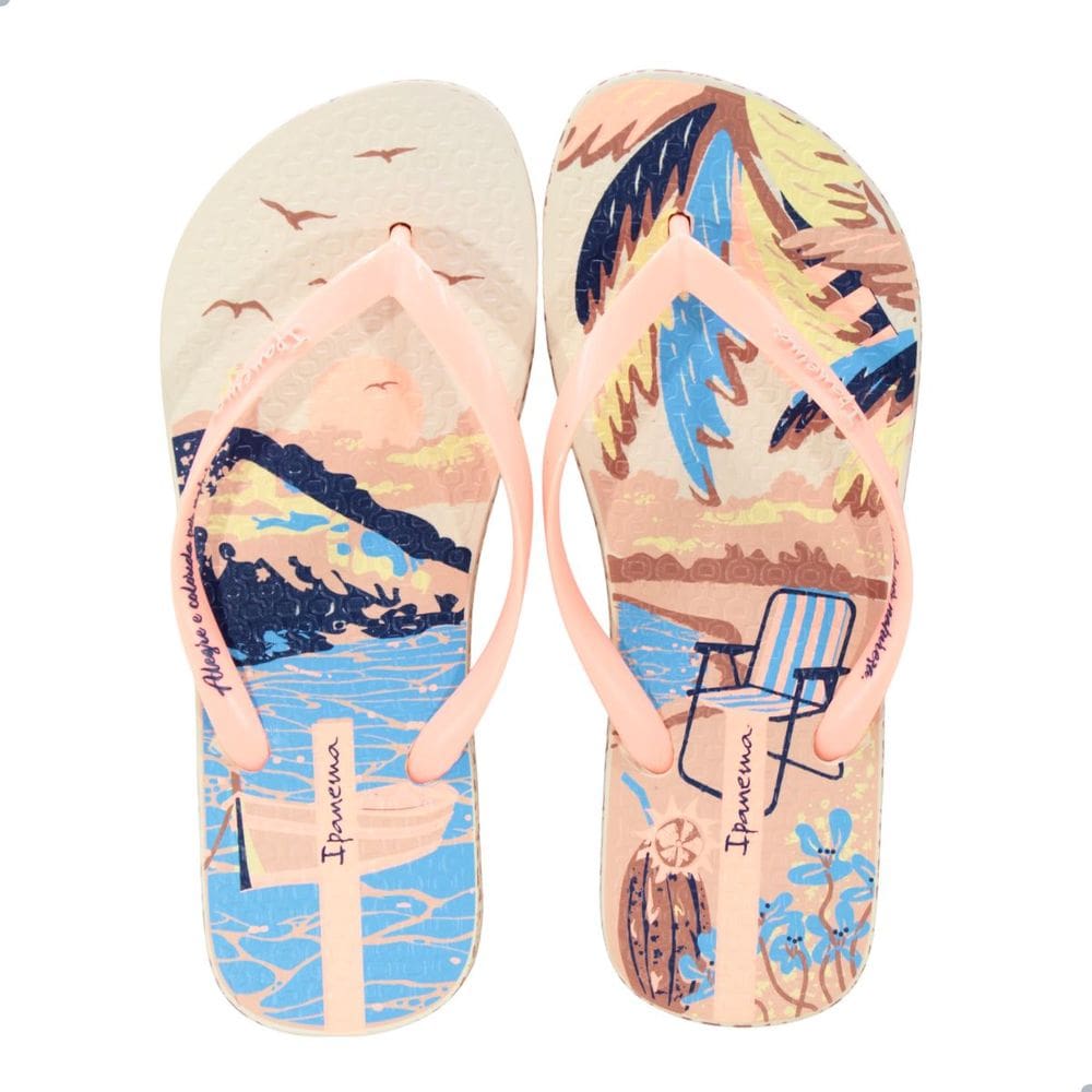 Chinelo Feminino Ipanema Sem Igual Bege/Laranja/Azul