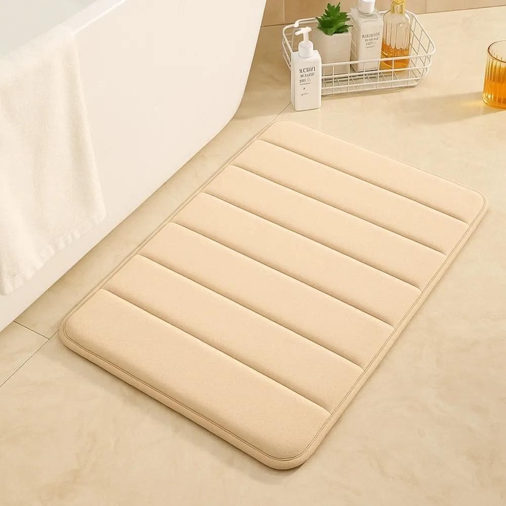 2X Tapetes Absorvente De Banheiro Soft Antiderrapante Macio