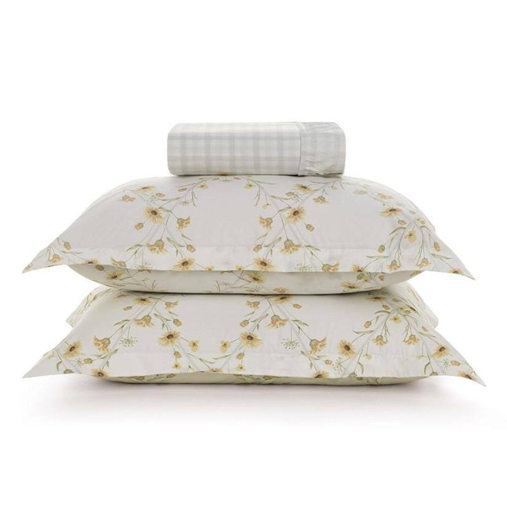 Jogo De Cama Queen 3Pçs Florata 200 Fios Karsten