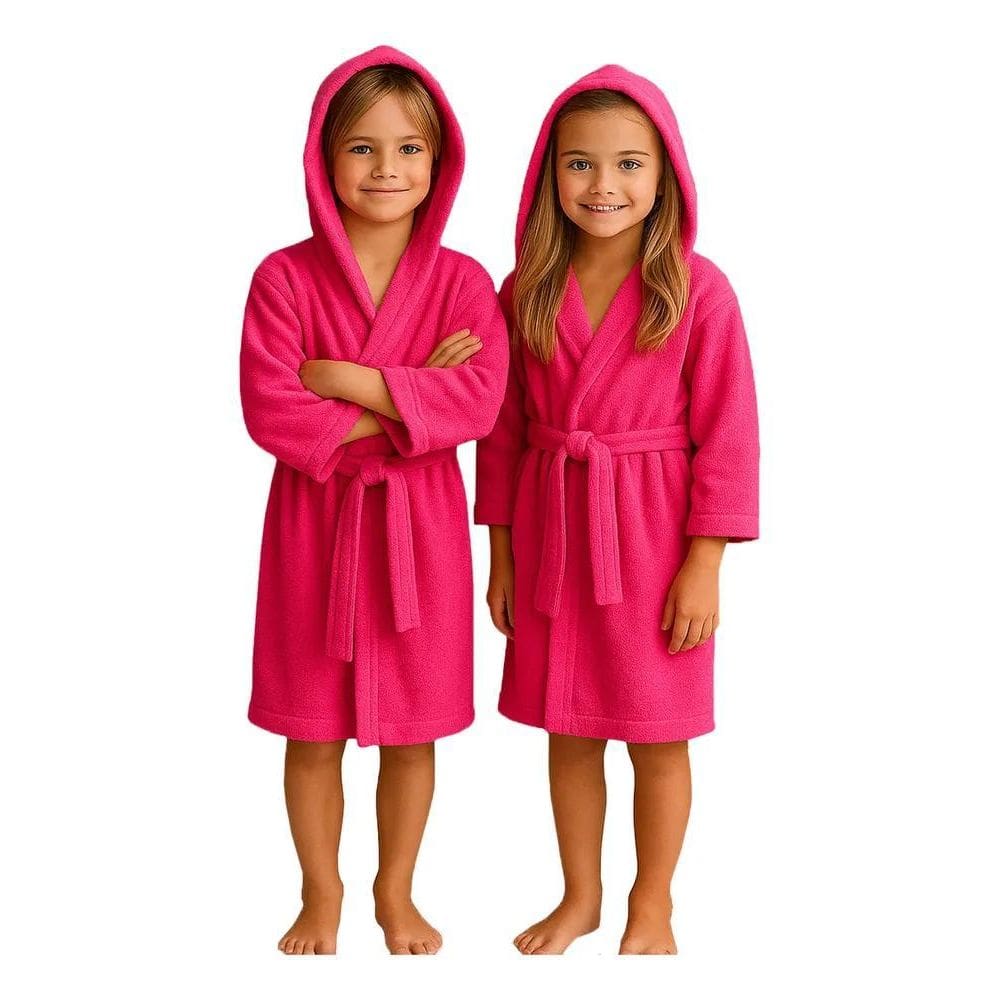 2X Roupão Infantil Microfibra Menino E Menina Com Capuz Inve