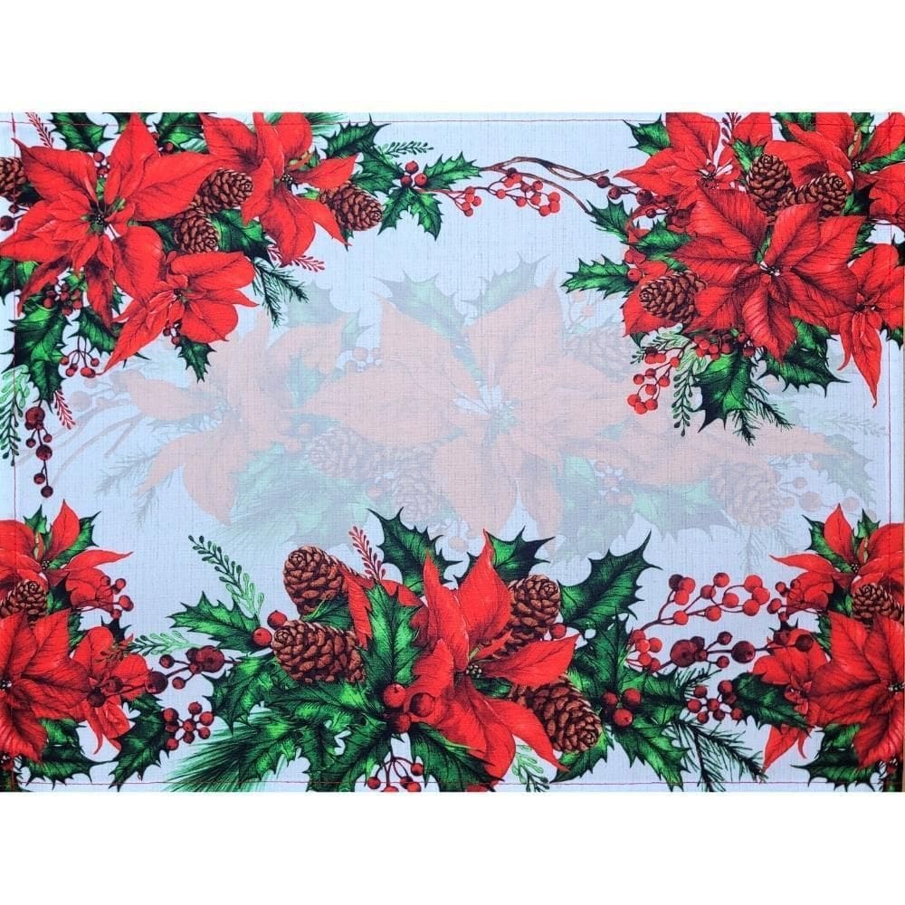 Kit 4 Jogos Americanos Impermeável Flor Natal Maravilha