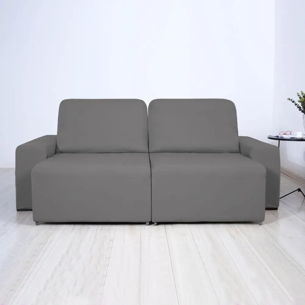 Capa Sofá Retrátil Reclinável Em Malha 2 Lugares Veste Fácil