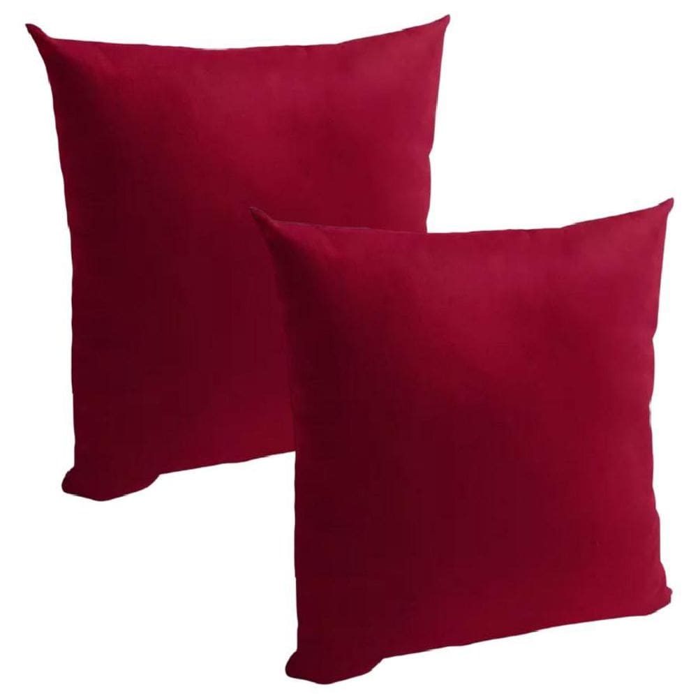 Kit 2 Capa De Almofada Suede 45 X 45 Com Zíper Veludo Liso