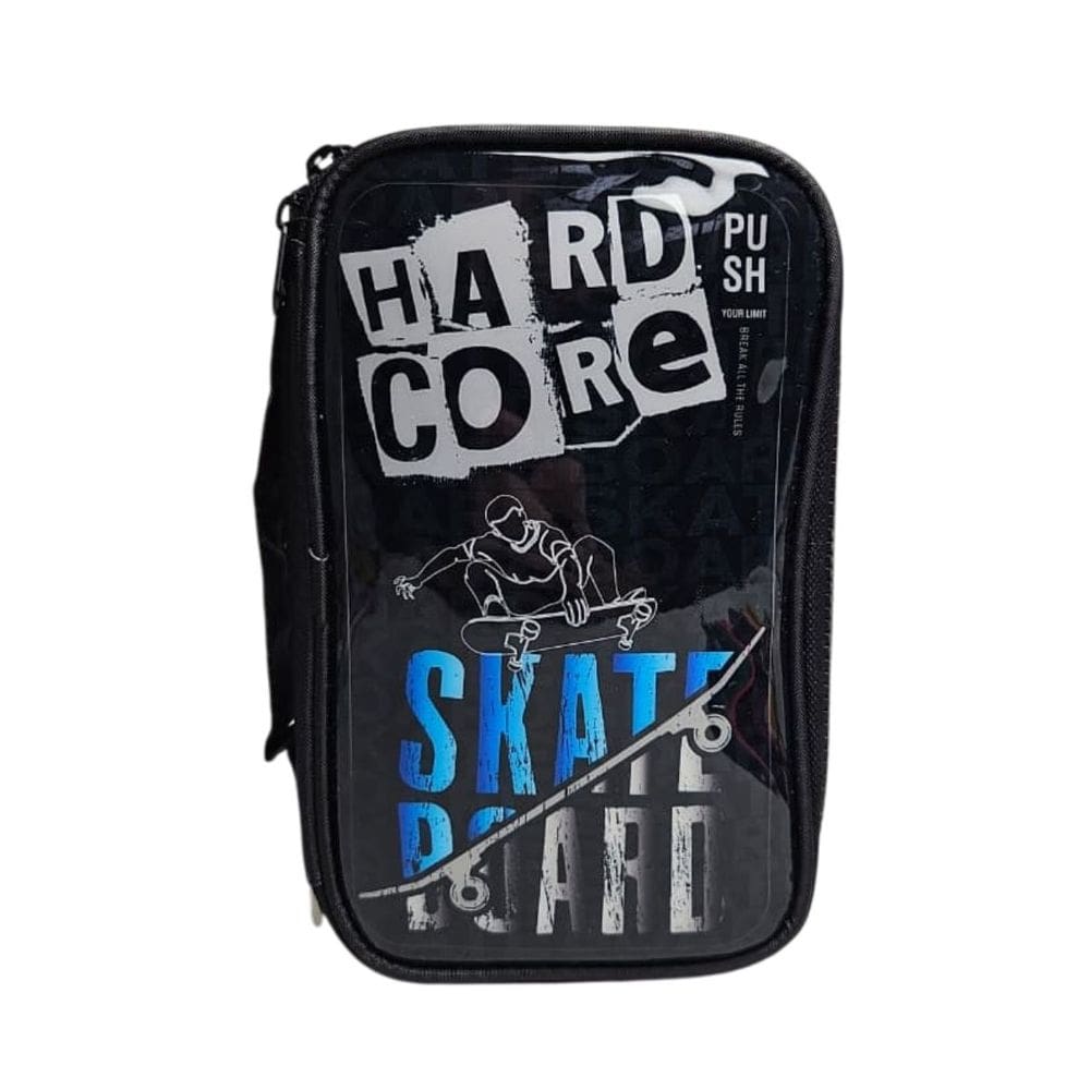 Estojo Box Escolar Grande Reforçado Menino Volta as Aulas Organizador Colorido Lápis Caneta Material