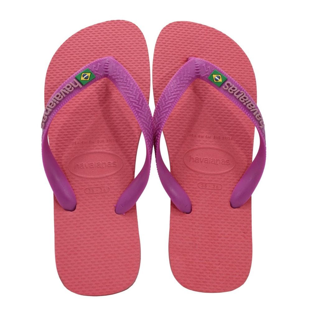 Chinelo Havaianas Brasil Logo Rosa