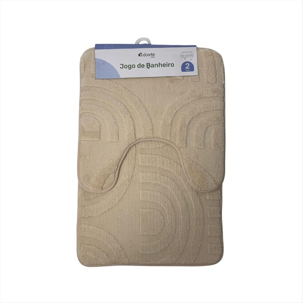 Jogo Tapete Piso Banheiro Absorvente Antiderrapante Box 2Pcs