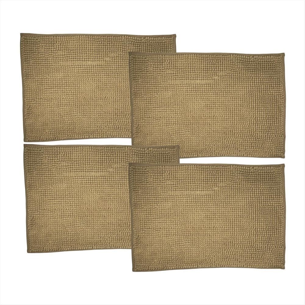 Jogo 4 Tapete Absorvente Seca Rápido Pé Poliéster Canto Piso