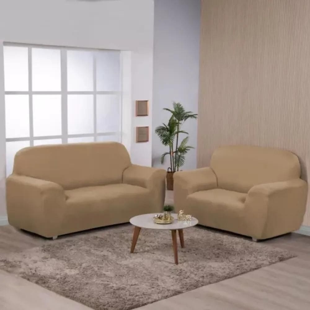 Kit Capa De Sofá Magic Elastex 2 E 3 Lugares Rapido Cor Marr